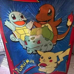 Vintage Pokemon Throw Blanket Northwest Co  Got To Catch Em All Pikachu